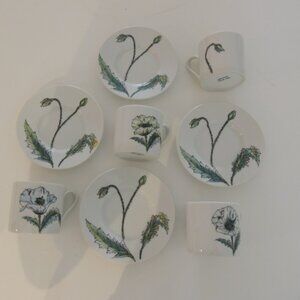 Poppies Demitasse Cup and Saucers - Set of 4